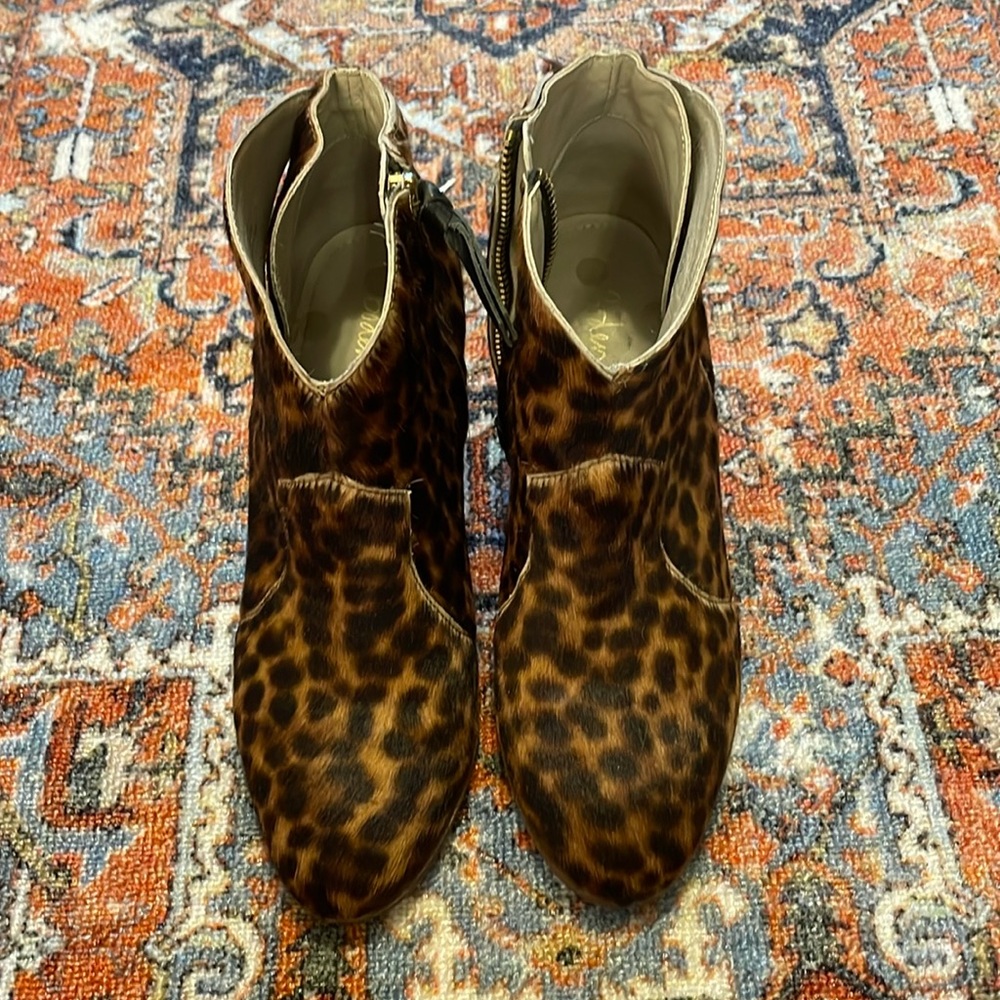 Boden Calf-Hair Leopard Print Booties